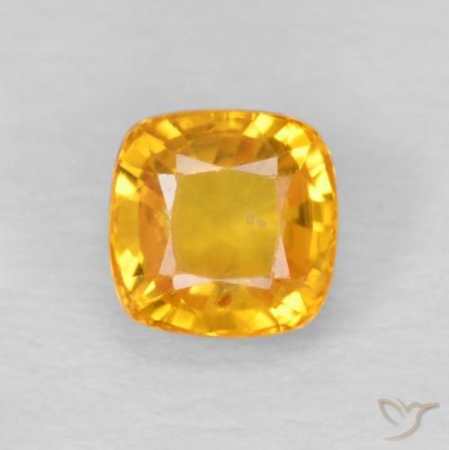 0.77ct Naturale Arancio Medio Zaffiro, Cuscino, VS