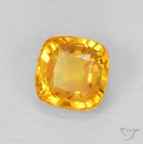 Zaffiro Arancio Medio naturale da 0.77 ct, Cuscino, VS