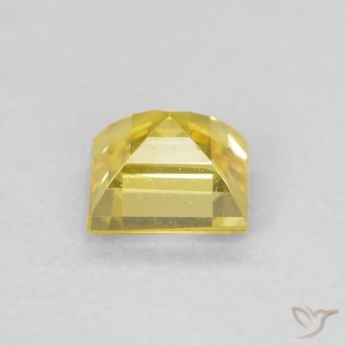 Zaffiro Giallo brunastro naturale da 0.51 ct, Quadrato, VVS-VS