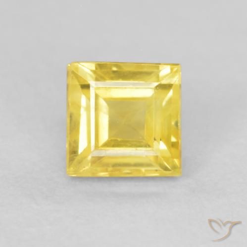 0.60ct Naturale Giallo medio Zaffiro, Quadrato, VVS-VS