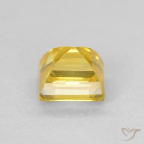 Zaffiro Giallo medio naturale da 0.60 ct, Quadrato, VVS-VS