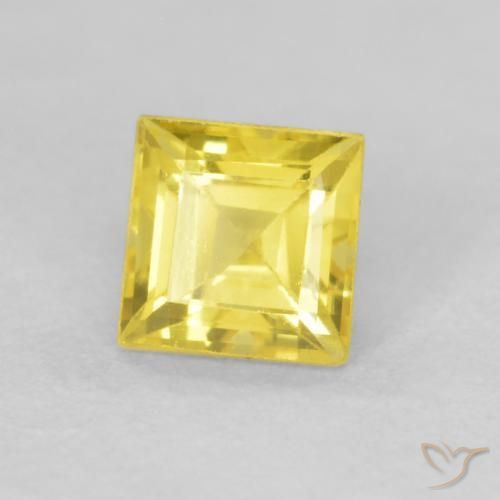 Zaffiro Giallo miele naturale da 0.57 ct, Quadrato, VVS-VS
