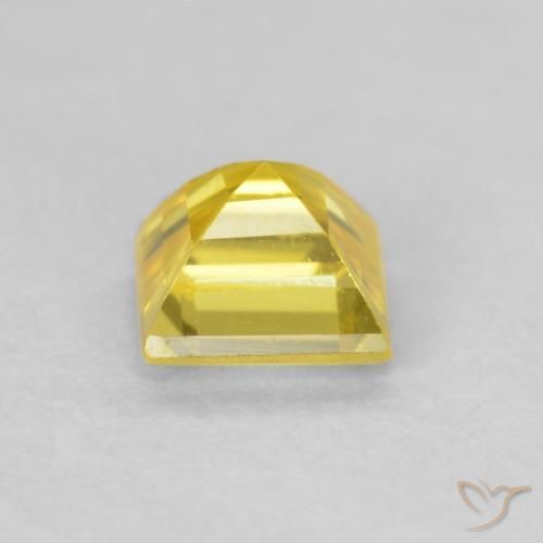 Zaffiro Giallo miele naturale da 0.57 ct, Quadrato, VVS-VS