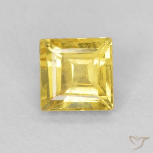 0.49ct Naturale Giallo miele Zaffiro, Quadrato, VVS-VS