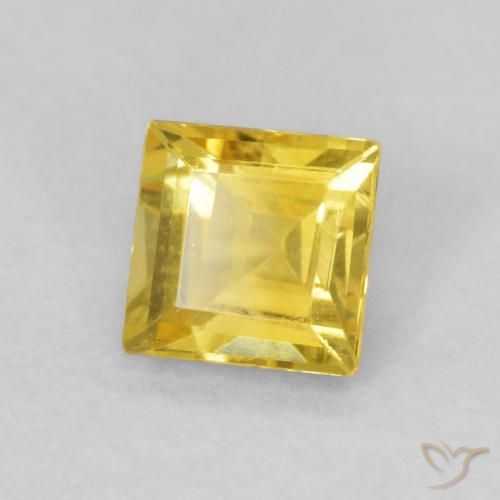 Zaffiro Giallo miele naturale da 0.49 ct, Quadrato, VVS-VS