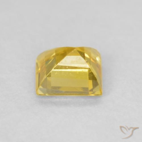 Zaffiro Giallo miele naturale da 0.49 ct, Quadrato, VVS-VS