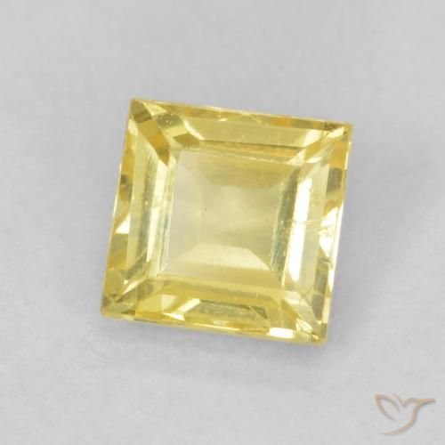 Zaffiro Bombo Giallo naturale da 0.57 ct, Quadrato, VVS-VS
