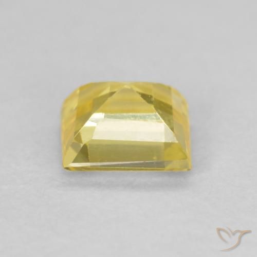 Zaffiro Bombo Giallo naturale da 0.57 ct, Quadrato, VVS-VS
