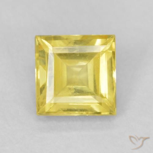 0.64ct Naturale Medium Light-Yellow Zaffiro, Quadrato, VS