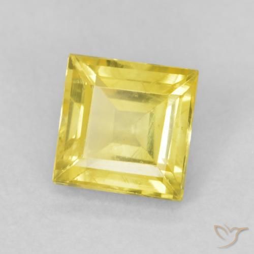 Zaffiro Medium Light-Yellow naturale da 0.64 ct, Quadrato, VS