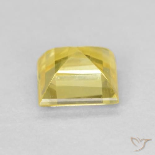 Zaffiro Medium Light-Yellow naturale da 0.64 ct, Quadrato, VS