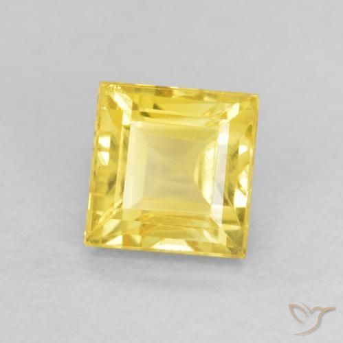 Zaffiro Giallo miele naturale da 0.63 ct, Quadrato, VS