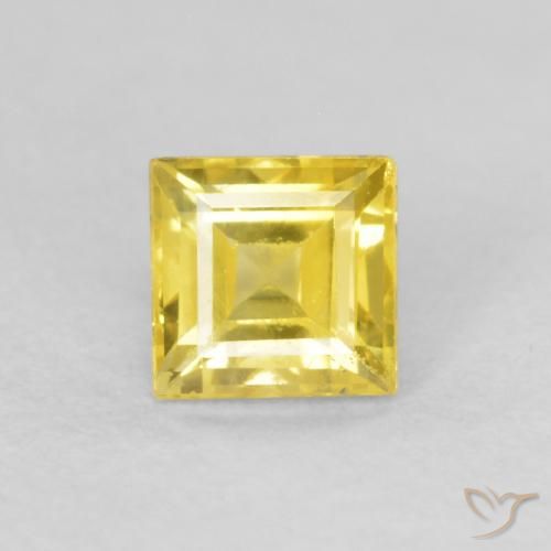 0.52ct Naturale Giallo medio Zaffiro, Quadrato, VS