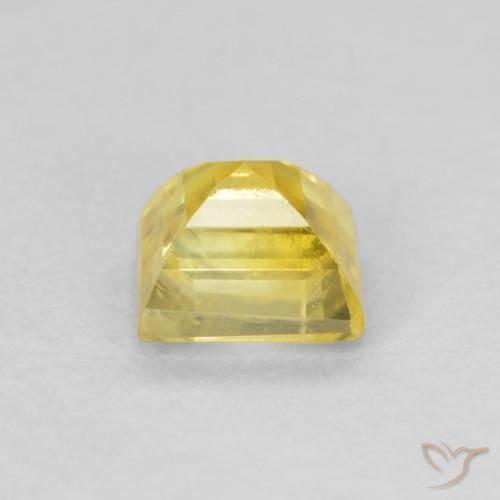 Zaffiro Giallo medio naturale da 0.52 ct, Quadrato, VS