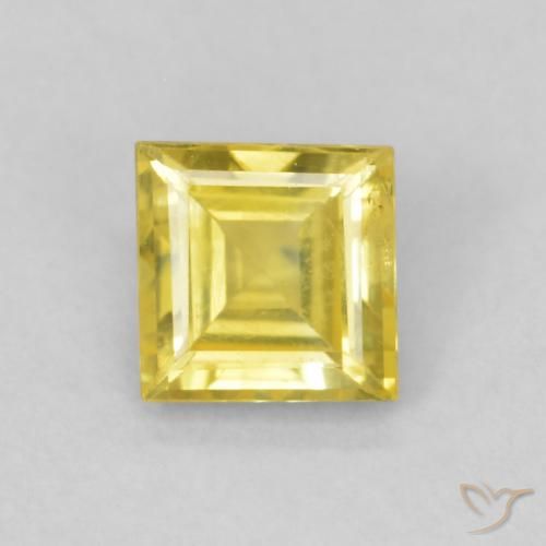 0.48ct Naturale Giallo miele chiaro Zaffiro, Quadrato, VS