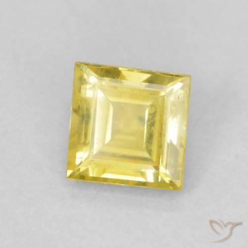 Zaffiro Giallo miele chiaro naturale da 0.48 ct, Quadrato, VS