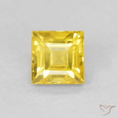 0.51ct Naturale Giallo medio Zaffiro, Quadrato, VS