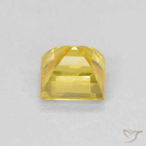Zaffiro Giallo medio naturale da 0.51 ct, Quadrato, VS