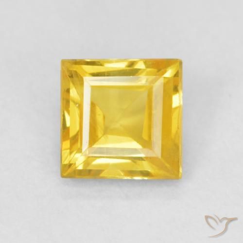 0.56ct Naturale Arancione-Oro Zaffiro, Quadrato, VS