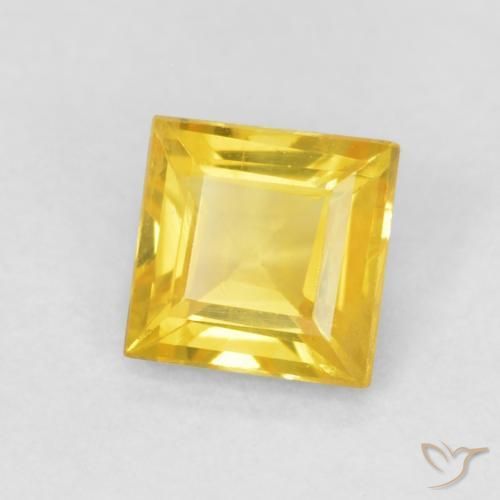 Zaffiro Arancione-Oro naturale da 0.56 ct, Quadrato, VS