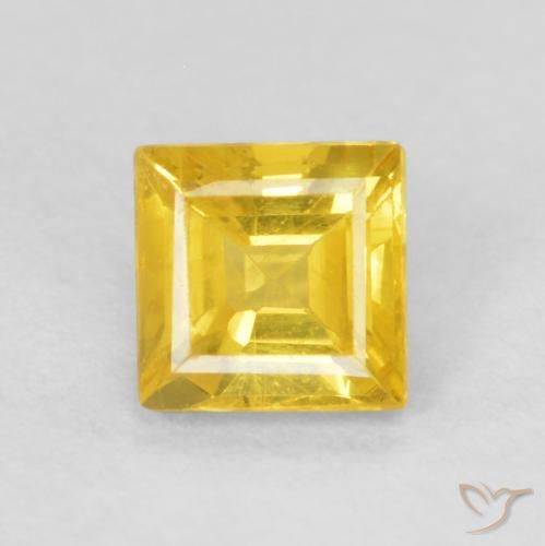 Zaffiro Giallo miele naturale da 0.59 ct, Quadrato, VS