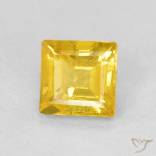 Zaffiro Giallo miele naturale da 0.59 ct, Quadrato, VS