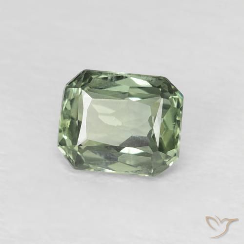 Zaffiro Verde medio naturale da 0.59 ct, Ottagonale / Taglio smeraldo, VVS