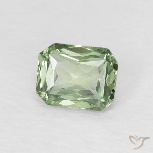 Zaffiro Medium Light Green naturale da 0.56 ct, Ottagonale / Taglio smeraldo, VVS
