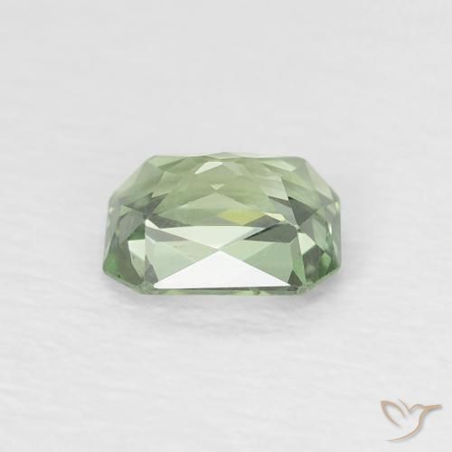 Zaffiro Medium Light Green naturale da 0.56 ct, Ottagonale / Taglio smeraldo, VVS