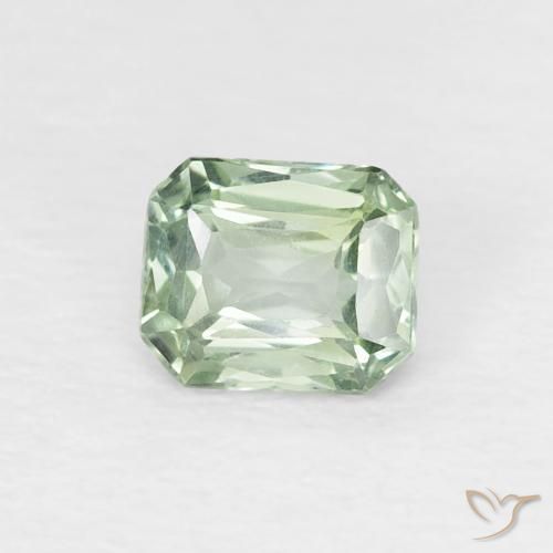 Zaffiro Verde pallido naturale da 0.52 ct, Ottagonale / Taglio smeraldo, VVS
