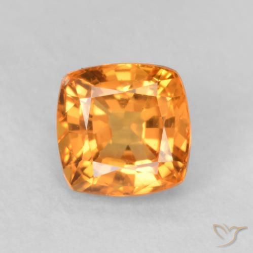 0.60ct Naturale Arancio Medio Zaffiro, Cuscino, VVS-VS
