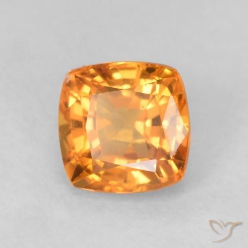 Zaffiro Arancio Medio naturale da 0.60 ct, Cuscino, VVS-VS