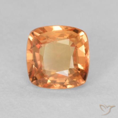 Zaffiro Arancio Medio naturale da 0.50 ct, Cuscino, VVS-VS