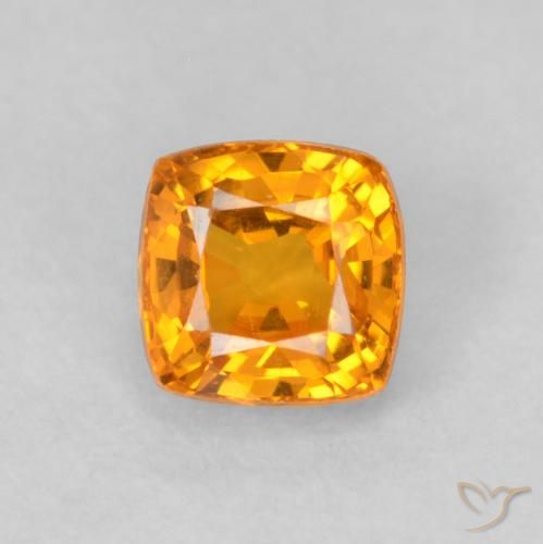 0.56ct Naturale Arancione brillante Zaffiro, Cuscino, VVS-VS