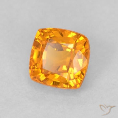 Zaffiro Arancione brillante naturale da 0.56 ct, Cuscino, VVS-VS