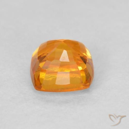 Zaffiro Arancione brillante naturale da 0.56 ct, Cuscino, VVS-VS