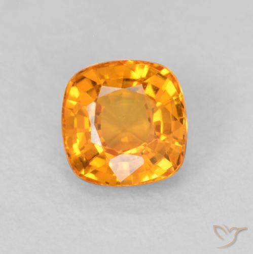 Zaffiro Arancione brillante naturale da 0.48 ct, Cuscino, VVS-VS