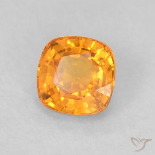 Zaffiro Arancione brillante naturale da 0.48 ct, Cuscino, VVS-VS