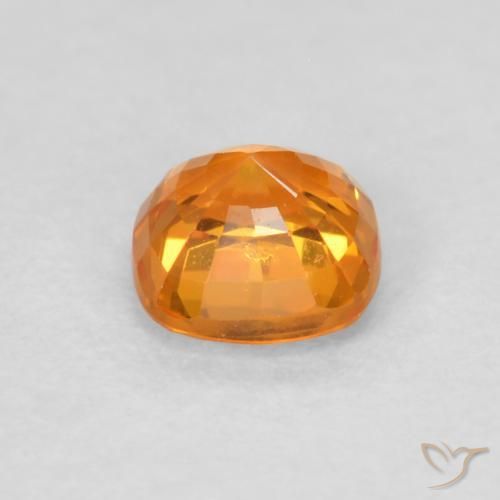 Zaffiro Arancione brillante naturale da 0.48 ct, Cuscino, VVS-VS