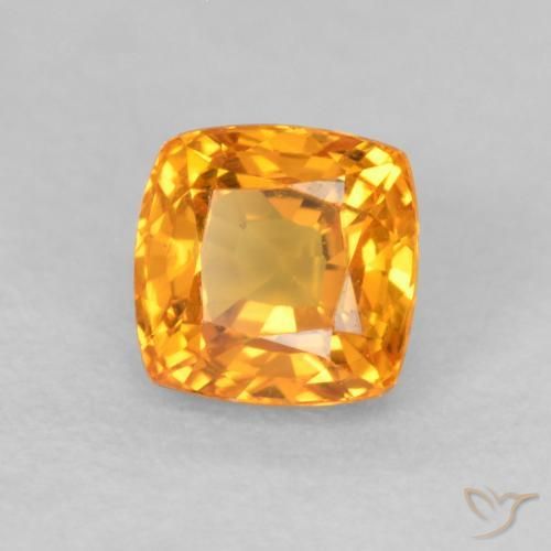 Zaffiro Arancio Medio naturale da 0.61 ct, Cuscino, VVS-VS