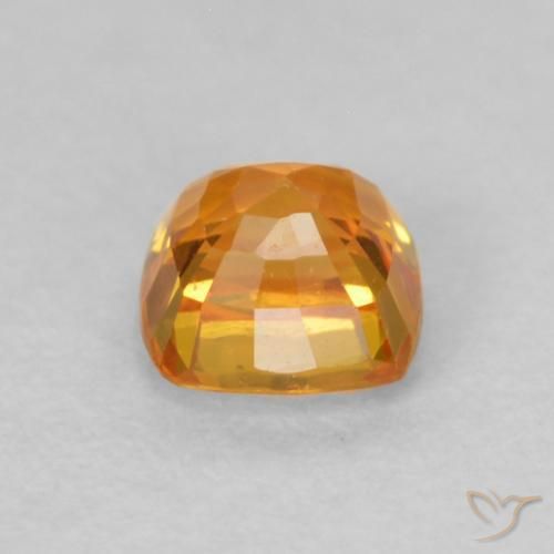 Zaffiro Arancio Medio naturale da 0.61 ct, Cuscino, VVS-VS