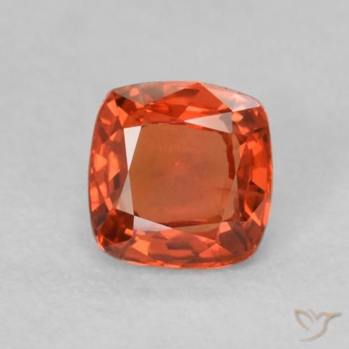0.54ct Naturale Arancio caldo Zaffiro, Cuscino, VVS-VS