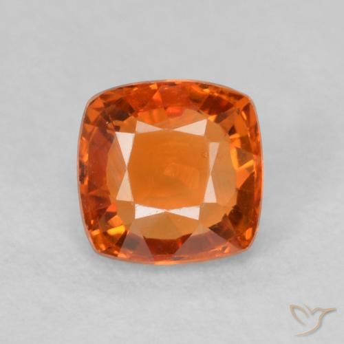 0.55ct Naturale Arancia Fuoco Zaffiro, Cuscino, VVS-VS