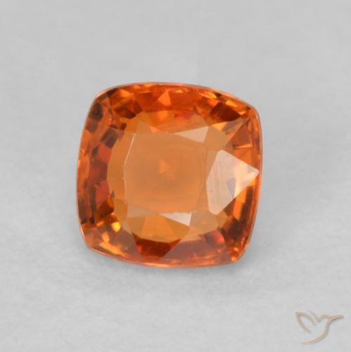 Zaffiro Arancia Fuoco naturale da 0.55 ct, Cuscino, VVS-VS