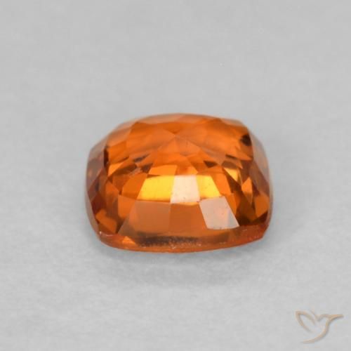 Zaffiro Arancia Fuoco naturale da 0.55 ct, Cuscino, VVS-VS