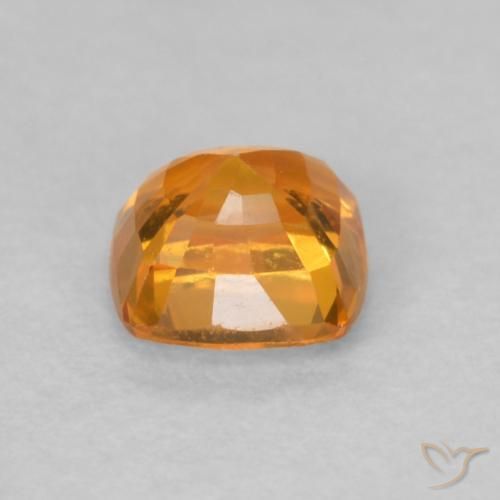 Zaffiro Arancione brillante naturale da 0.55 ct, Cuscino, VVS-VS