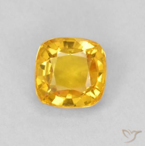 0.62ct Naturale Oro brillante Zaffiro, Cuscino, VVS