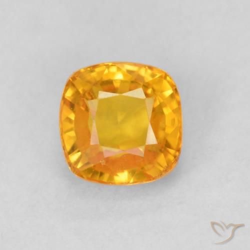 0.68ct Naturale Arancio Medio Zaffiro, Cuscino, VVS