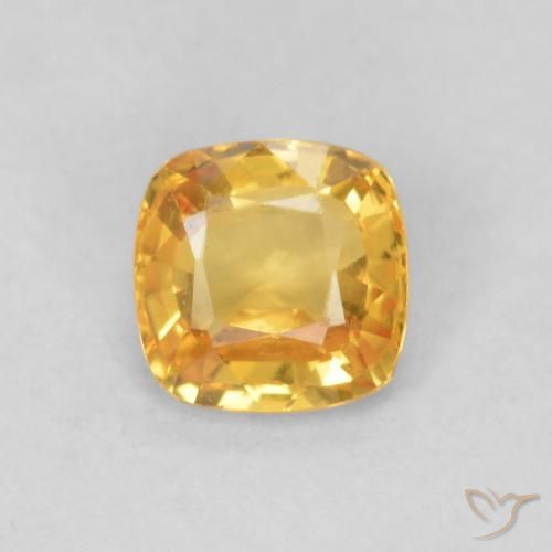 0.54ct Naturale Arancio-Oro Zaffiro, Cuscino, VVS