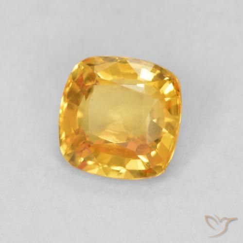 Zaffiro Arancio-Oro naturale da 0.54 ct, Cuscino, VVS